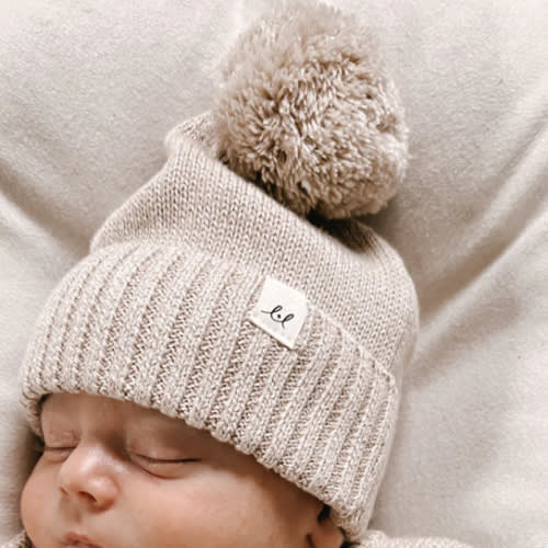 Luna + Luca Pom Beanie - Heather Beige