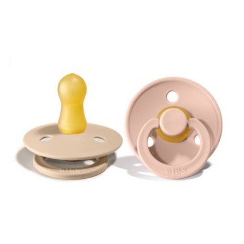 Bibs Colour Latex Pacifier - 2pk, Color: Blush/Vanilla