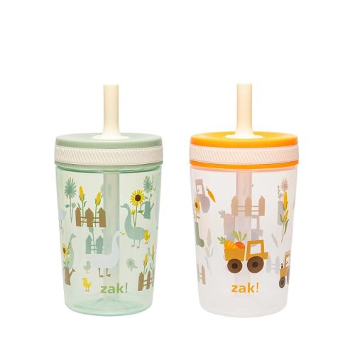 Amazon.com: Zak Designs Kelso Toddler Cups For Travel or At Home, 15oz 2-Pack Durable Plastic Sippy Cups With Leak-Proof Design is Perfect For Kids (Sweet Berry, Lemon Zest)