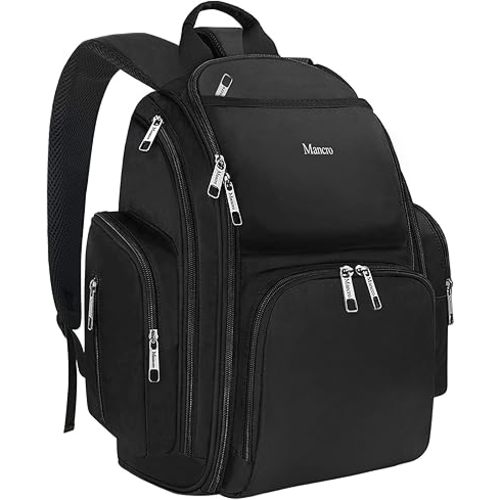Backpack Diaper Bag, Waterproof Boy Travel Bag for Dad and Men, Large Multi-Function, Many Pockets, Lightweight, Stylish Diaper Backpack, Black