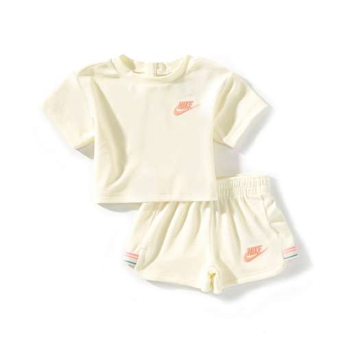 Nike Baby Girls Short Sleeve French Terry T-Shirt & Shorts Set