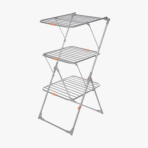 neatfreak Collapsible Drying Rack - Vertical 3-Tier Dryer Rack for Hanging & Air Drying Clothes, Socks, Hosiery and Towels - Space-Saving Laundry Hanger Dryer Rack with Adjustable Shelves