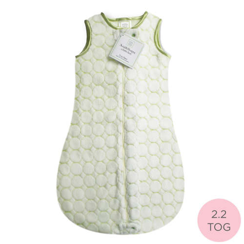 Cozy Non-Weighted zzZipMe Sack - Pastel Puff Circle, Kiwi – SwaddleDesigns