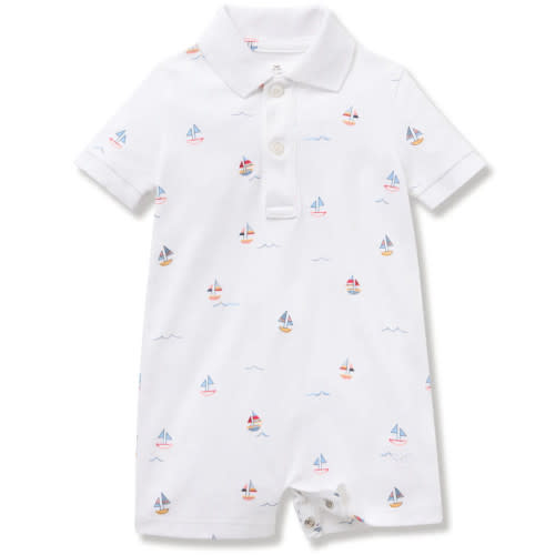 Baby's Pima Louis Play Romper in Bateau, 0-3 M