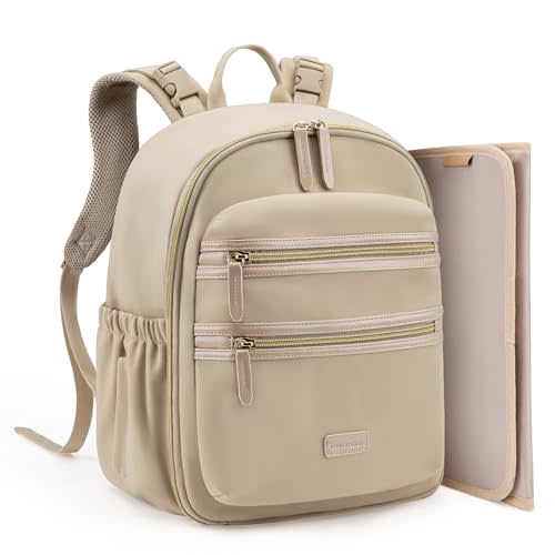 mommore Neoprene Diaper Bag Backpack Small Baby Bag Travel Mini Diaper Backpack for Newborn with Insulated Pockets, Stroller Straps