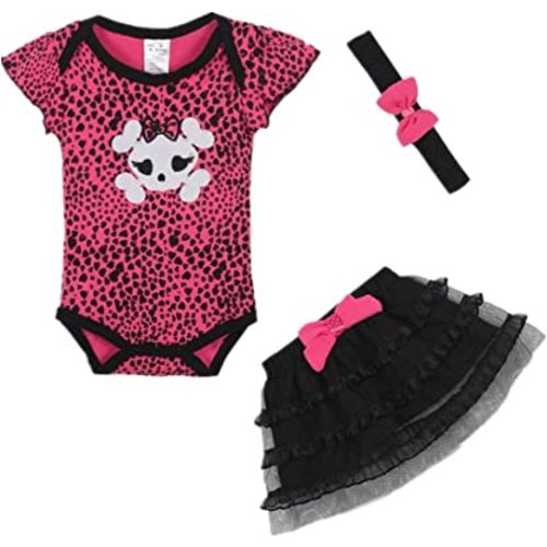 LittleSpring Baby Girls' Clothing Set Skull,24 Months,Skull(24M)