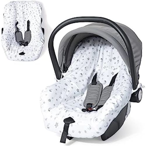 Orzbow Baby Car Seat Cover Liner, Universal Fit Carseat Protective Cover, Made of 100% Cotton - Breathable Prevent Wear & Dirt Suitable Carseat (0-12m), Easy to Clean, Machine Washable (White)