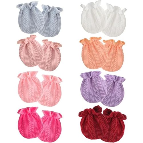 Newborn Baby Mittens No Scratch Cotton Elastic Wrist Gloves Infant Toddler Mittens for Baby Boy Girl 0-6 Months