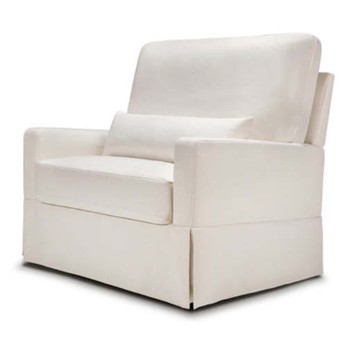 Crawford Pillowback Chair-And-A-Half Comfort Swivel Glider - Performance Cream Eco-Weave
