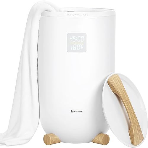 Keenray Towel Warmer for Bathroom, Luxury Towel Warmer Bucket with Timer, LED Display for Time and Temperature, Delay Time Up to 24 Hours, Child Lock, Hot Towel Heater, Gifts for Mom,Dad,Him,Her