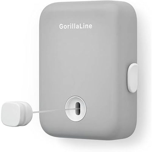 GorillaLine - Retractable Clothesline Indoor Outdoor Clothes Line - Heavy Duty Clothes Drying Laundry Line - Wall Mounted Drying Rack - Air Dry Clothing