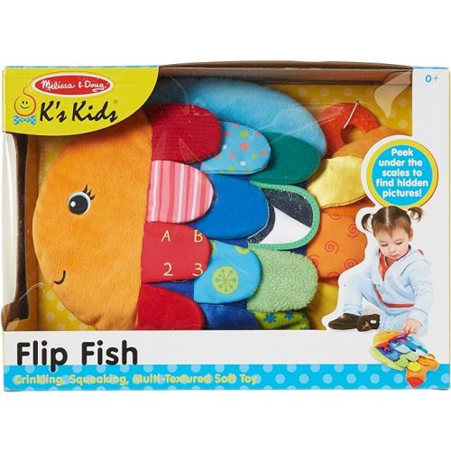 Melissa & Doug Flip Fish Soft Baby Toy - Tummy Time Sensory Toy with Taggies for Infants