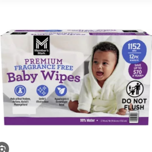 Member's Mark Premium Baby Wipes, Fragrance Free, 12 pk., 1152 Wipes - Sam's Club