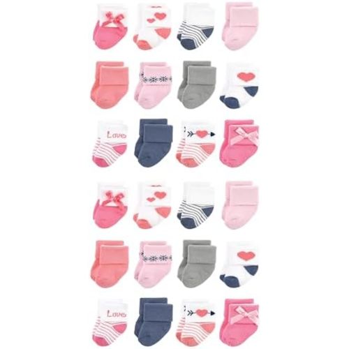 Hudson Baby Unisex Cotton Rich Baby Terry Socks 24-Pack