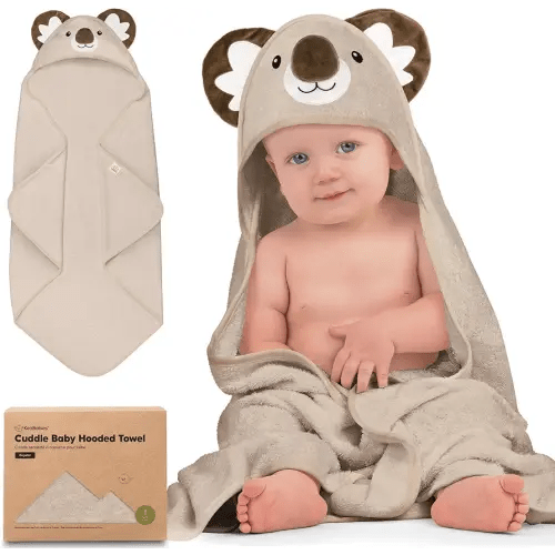 KeaBabies Hooded Baby Towel for Newborn - Viscose Derived from Bamboo Large Baby Bath Towels with Hood for Boys, Girls, Toddler, Extra Absorbent & Soft Newborn Bath Essentials (Koala, Regular)