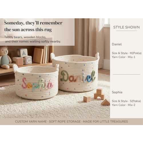 Custom Handmade Basket | Cotton rope weaving | Storage Basket | XS-XL | Option Icons
