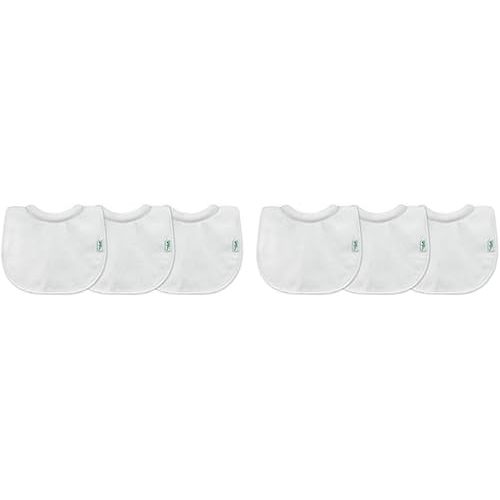green sprouts Stay-dry Milk Catcher Bibs (6 Pack) | Collar absorbs milk to prevent rashes | Waterproof inner layer, Absorbent terry cotton, Machine washable