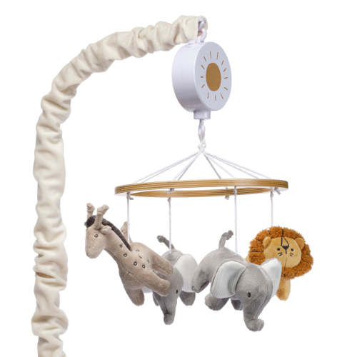 Jungle Adventure Elephant/Lion Musical Baby Crib Mobile Soother Toy – Lambs & Ivy
