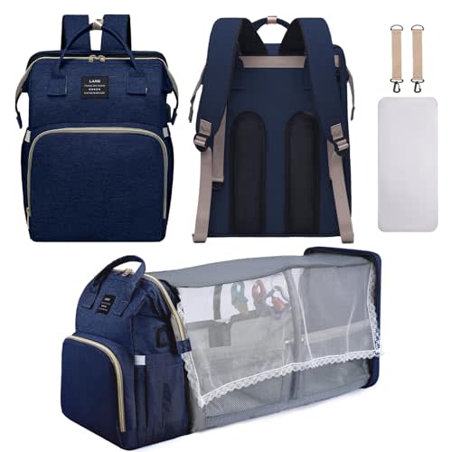 AFDLLDQM Diaper Bag Backpack, Multifunctional Baby Diaper Bag, Diaper Changing Station for Boys Girls, Large Capacity Travel Baby Bag for Mom Dad