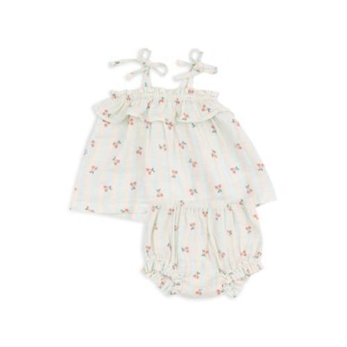 Girls' Striped Ruffled Top & Bloomer Set - Baby