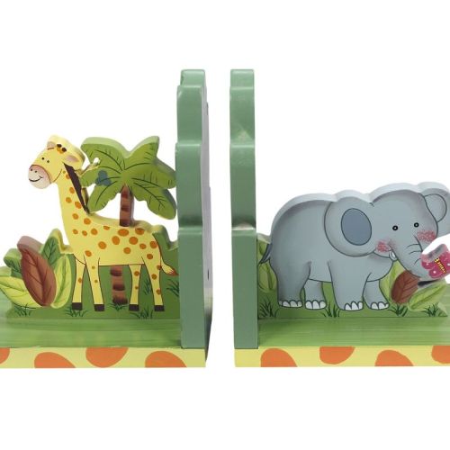 Kids Sunny Safari Bookends By Fantasy Fields Wooden Animal Nursery Décor W-9837a