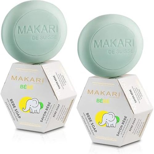 MAKARI Baby Soap 2-Pack (5.4 oz) | Moisturizing Daily Bar for Delicate Skin | Mild Children’s Bath Soap with Shea Butter & Gentle Botanicals