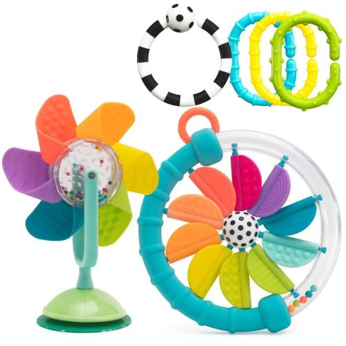 Sassy Toys Cascading Colors Set - 6pc: Baby Learning Toys, Gross Motor Skills Development, Shapes Recognition