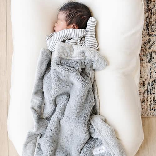 SARANONI Security Blankets for Babies Super Soft Boutique Quality Lush Luxury (Mini 15" x 20", Gray)
