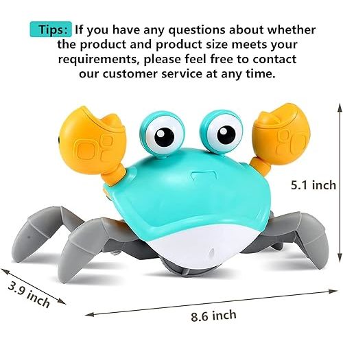 control future Crawling Crab Baby Toy - Infant Tummy Time Toys 3 4 5 6 7 8 9 10 11 12 Babies Boy 3-6 6-12 Learning Crawl 9-12 12-18 Walking Toddler 36 Months Old Music Development 1st Birthday Gifts