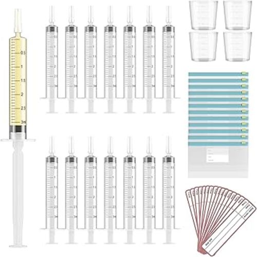 120 Sets 3ml Colostrum Collector Kit Include No Needle Colostrum Syringes with Caps 1mlx120, Stickerx120, 20ml Measuring Cupx4, Ziplock Storage Bagx12 for Breastmilk Collector