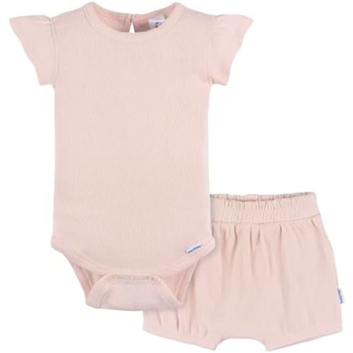 Gerber baby-girls Bodysuit and Shorts Set