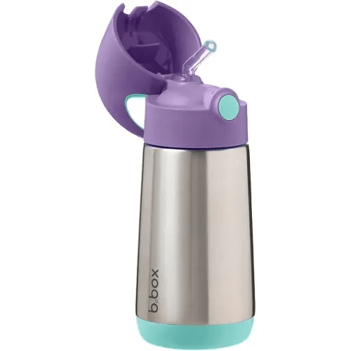 b.box 12 oz Insulated Water Bottle: Keeps Drinks Cold up to 8 Hours, Warm up to 6 Hours. Double Wall Stainless Steel Kids Water Bottle. Dishwasher Safe (Lilac Pop, 12 oz)