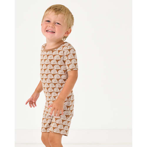 Rust Rainbows Two-Piece Short Sleeve & Shorts Pajama Set - Little Sleepies
