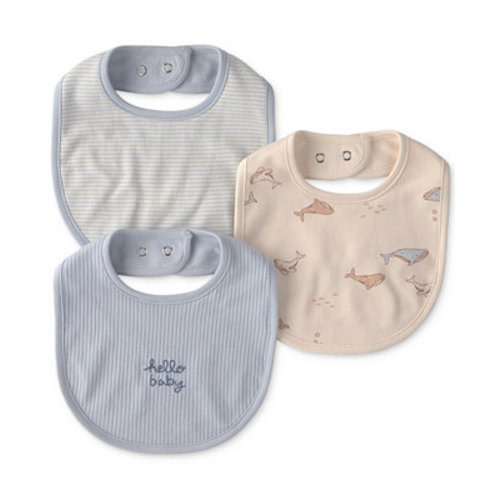 Baby Boys'  Whale Bibs, 3-Pack