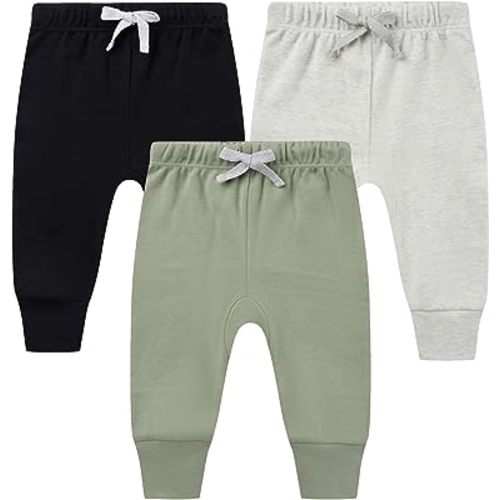 Toddler Baby Boy Girl Packed Cotton Solid Color Pants, Shorts
