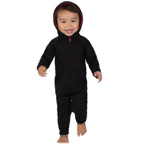 Joggies - Black & Red Footless Hoodie One Piece One Piece - Infant - Large (fits 6-12mos.)