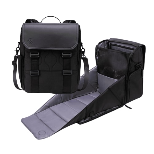 Paperclip Willow Diaper Bag Backpack with Fold-Out Changing Station, Eco-Friendly, Forest Black