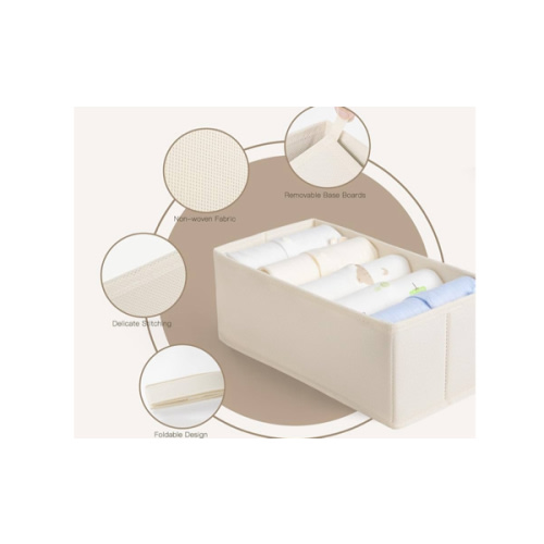 Criusia Drawer Organizer Clothes, 10 Pack Dresser Organizer for Baby Clothes, Underwear, Sock- Foldable Closet Organization and Storage Dividers Bins for Nursery, Bedroom (Beige)