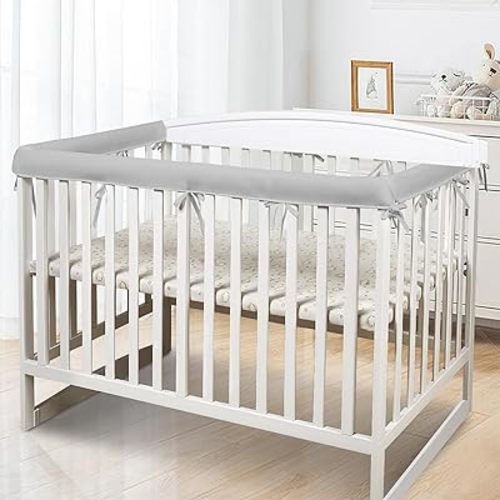Crib Rail Covers for Teething, 3 pcs Soft Anti-Collision Strip Corner Cover, Crib Teething Rail Cover, Rail Edge Protector Teething Guard