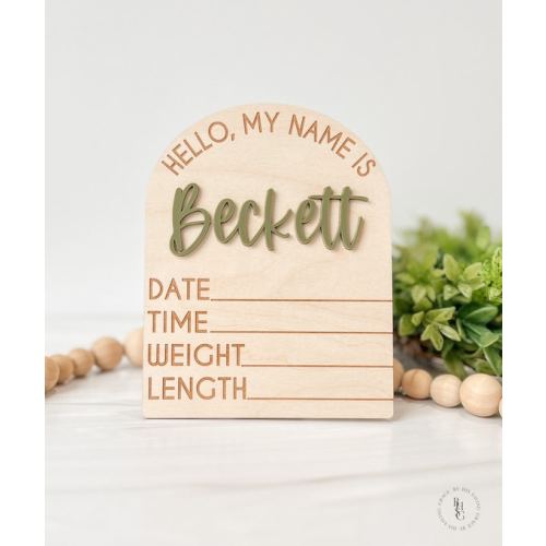 Hello My Name is Birth Stat Sign Baby Name Announcement Sign baby Name Sign for Hospital Baby Name Reveal Personalized Baby Name Sign - Etsy