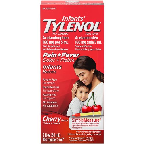 Infants' Tylenol Acetaminophen Liquid Medicine, Cherry, 2 fl. oz - 2 Fl Oz (Pack of 1)