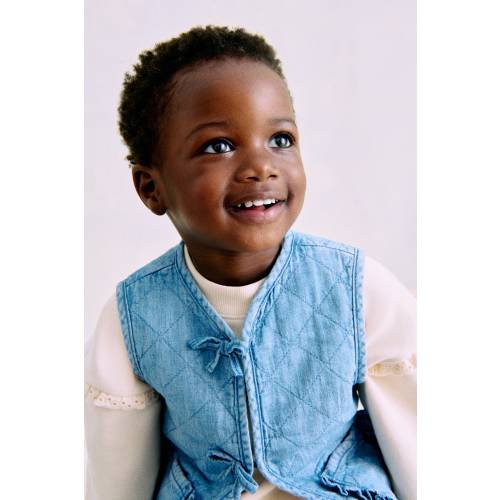 QUILTED DENIM VEST