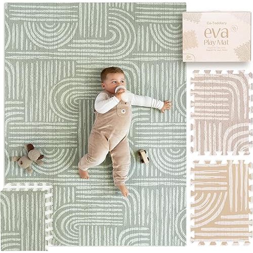 Baby Play Mat – Premium Foam Playmat for Babies & Toddlers, 67" x 48", Neutral Modern Look, Easy-Clean & Non-Toxic, Ideal for Tummy Time, Decor-Friendly Baby Floor Play Mat for Any Room – Co-Toddlery