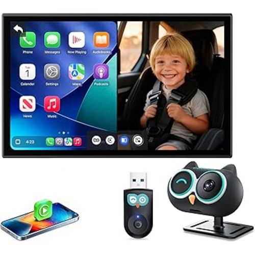 OTTOCAST Baby Car Camera Displaying on Car Screen,1080P Clear No-Glow Night Vision,Split-Screen Navigation,150°Wide Angle,Car Baby Monitor with Built-in Wireless CarPlay Cabin Care Car Adapter 2026