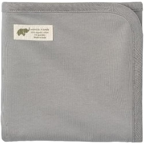 MONICA + ANDY Organic Cotton Coming Home Baby Blanket - Unisex Receiving Blankets for Swaddling Newborn Boys & Girls - for Swaddling Newborns (Grey)