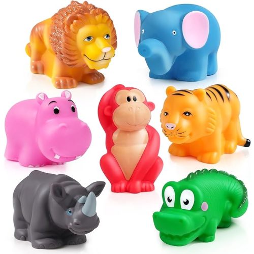 LotFancy Bath Toys for Kids Ages 1-3, 7PCS Mold Free Baby Bath Toys for Toddlers, No Holes Wild Animal Bathtub Toys - Wild Animals-7pcs
