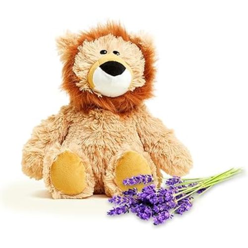 warmies Lion Microwavable, Hot or Cold for Lavender Scented Cozy Plush Animal