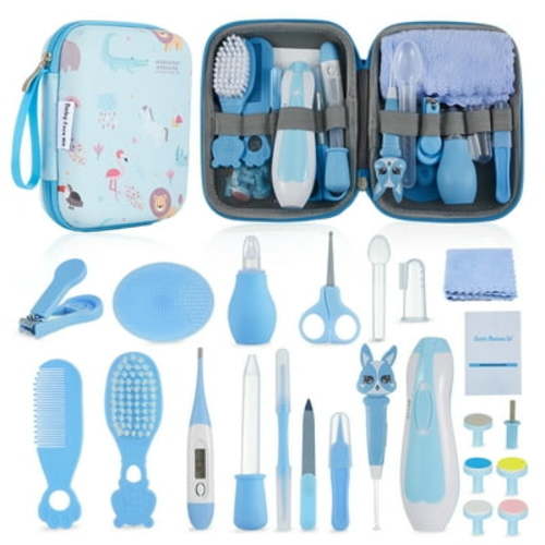 Lictin Baby Healthcare and Grooming Kit, 23 in 1 Electric Safety Nail Trimmer Newborn Nursery Health Care Set with Thermometer, for Infant Toddlers Baby Shower Gifts, Blue