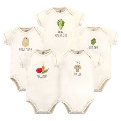 Touched by Nature Organic Cotton Bodysuits 5pk, Mushroom