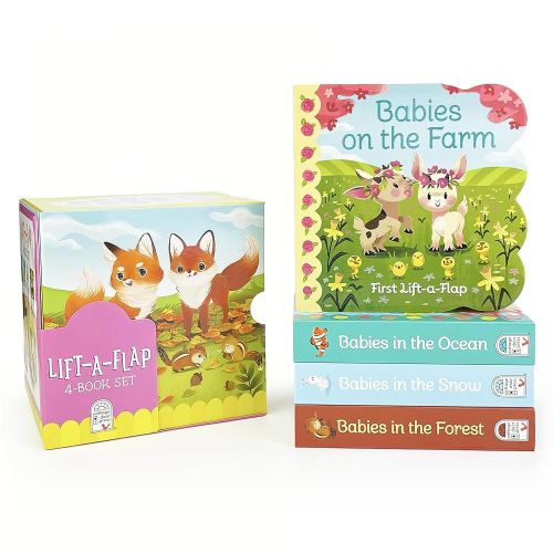 Animal Babies Lift-a-Flap Boxed Gift Set 4-Pack: Babies on the Farm, Babies in the Forest, Babies in the Snow, Babies in the Ocean (Chunky Lift a Flap)